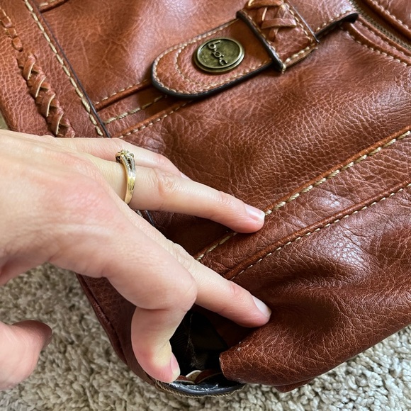 BOC Crossbody Purse Shoulder Bag Brown Vegan Leather Born Concept B.O.C. *FLAW - Picture 12 of 14